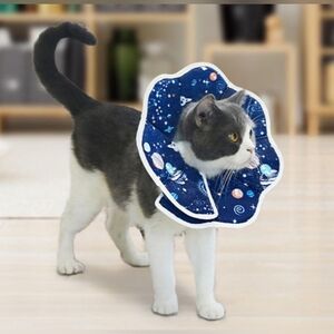 Cat Recovery Collar Soft Cotton Neck Cone Collar Pt Protective Adjustable Size S